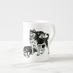 siberische husky porselein kop