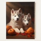 Siberische Husky Puppy Herfst Delight Pompoen Planner (Achterkant)