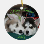 Siberische husky puppy Ornament (Voorkant)