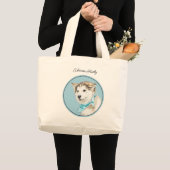 Siberische Husky Puppy Schilderen Koper Rode Hond Grote Tote Bag (Voorkant (product))