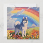 Siberische Husky Regenboog Memorial aangepaste hon (Voorkant)