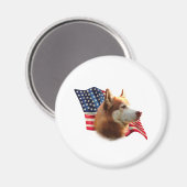 Siberische Husky (rode) vlag Magneet (Voorkant / Achterkant)