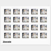 siberische husky sable and white puppy vierkante sticker (Vel)