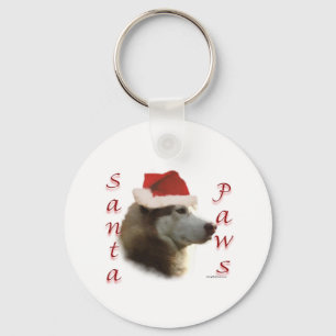 Siberische Husky Santa Paws Sleutelhanger