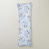 Siberische Husky Schilderij Zilver en Witte Hond A Lichaamskussen (Achterkant (Verticaal))