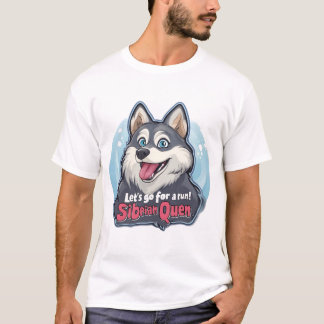 Siberische Husky "Siberische Koningin" T-shirt Des