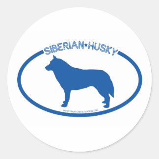 Siberische Husky Silhouet Sticker