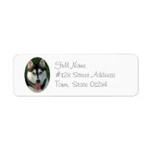 Siberische Husky Sled hond retour adres label (Voorkant)