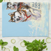 siberische husky slond theedoek (Gevouwen)