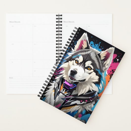 Siberische Husky Splash Planner (Display)