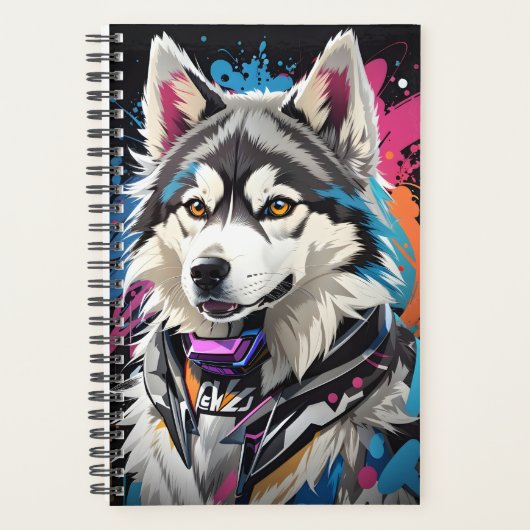 Siberische Husky Splash Planner (Voorkant)