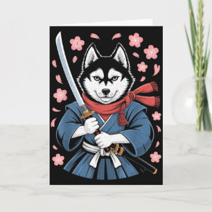 Siberische Husky Vader Schattige Japanse Anime Spu Kaart