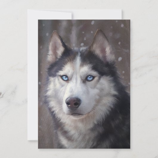 Siberische Husky Winter Bedankkaart (Voorkant)