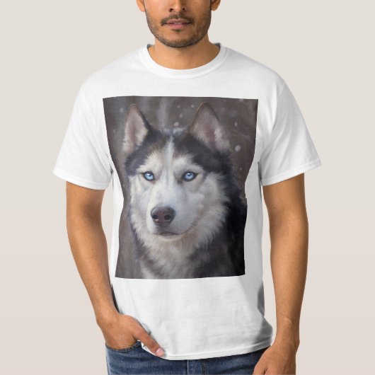 Siberische Husky Winter T-shirt (Voorkant)