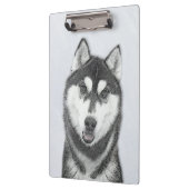Siberische Husky (zwart en wit) schilderende hond Klembord (Links)