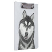 Siberische Husky (zwart en wit) schilderende hond Klembord (Rechts)
