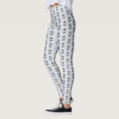 Siberische Husky (zwart en wit) schilderende hond Leggings (Links)