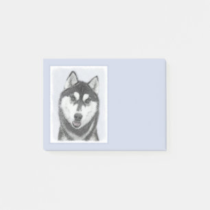 Siberische Husky (zwart en wit) schilderende hond Post-it® Notes