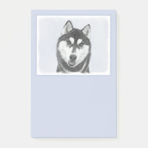 Siberische Husky (zwart en wit) schilderende hond Post-it® Notes