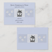 Siberische Husky (zwart en wit) schilderende hond Visitekaartje (Voorkant / Achterkant)