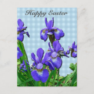 Siberische Iris Happy Easter-gecoördineerde items Feestdagenkaart