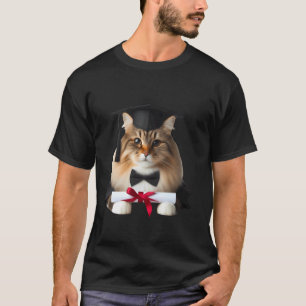 Siberische kat afstudeerceremonie muts afgestudeer t-shirt