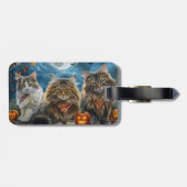 Siberische kat Halloween Spooky Bagagelabel (Achterkant horizontaal)