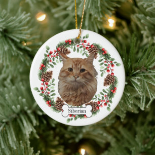 Siberische kat keramisch ornament