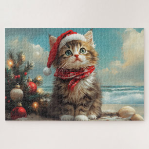 Siberische Kat Kerst  Strand Legpuzzel