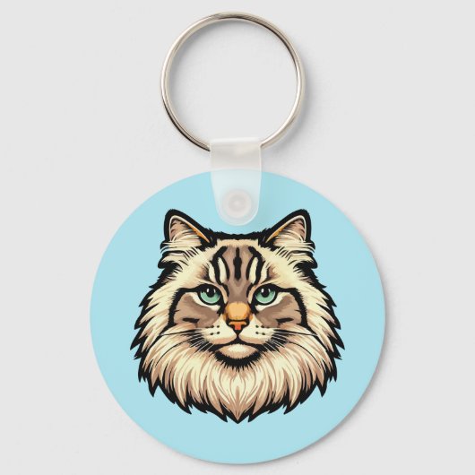 Siberische kat sleutelhanger (Voorkant)
