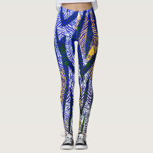 Siberische tijger blauw patroon Leggings