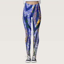 Siberische tijger blauw patroon Leggings