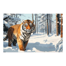Siberische tijger in besneeuwde Bossen
