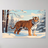 Siberische tijger in Bos - Ai Poster (Voorkant)