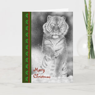 Siberische tijger kerst Kaart