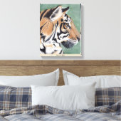 Siberische tijger - Oorspronkelijke Waterverf wand Canvas Afdruk (Insitu (Slaapkamer))