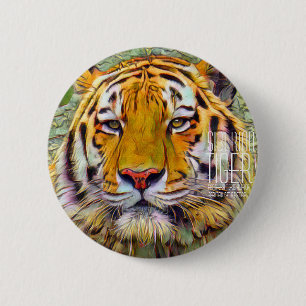 Siberische tijger [Ronde Tin Badge] Ronde Button 5,7 Cm