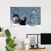 Sibirian Husky Poster (Thuiskantoor)