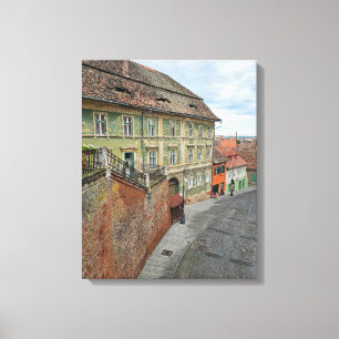 Sibiu bâtiments anciens vue impression de toile