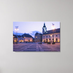 Sibiu 's nachts canvas afdruk