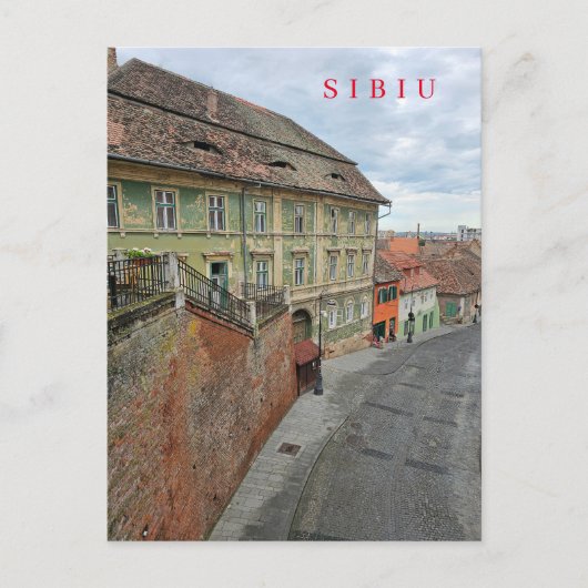 Sibiu vieux bâtiments vue carte postale (Devant)