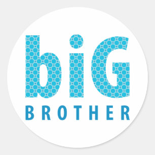 SIBLINGS COLLECTIE - grote broer {blauw} Ronde Sticker