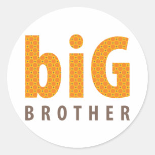 SIBLINGS COLLECTIE - grote broer {oranje} Ronde Sticker