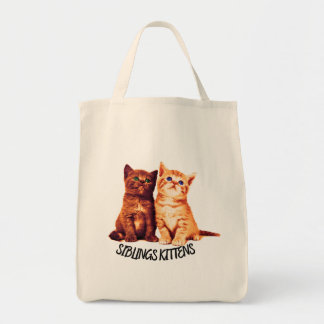 Siblings kittens, twee schattige katten tote bag