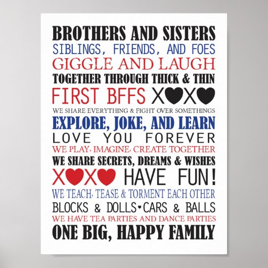 Siblings Muurdecoratie Poster (Voorkant)