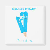Siblings Rivalry – Funny Popsicle Illustration Magneet (Voorkant)