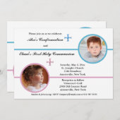 Siblings Two Foto Religieuze Uitnodiging (Voorkant / Achterkant)