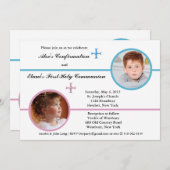 Siblings two Photo Invitation Kaart (Voorkant / Achterkant)