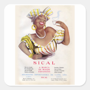 Sical Coffee - koffie-advertentie Vierkante Sticker