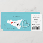 Sicile Destination Mariage Billet Invitation (Devant / Derrière)